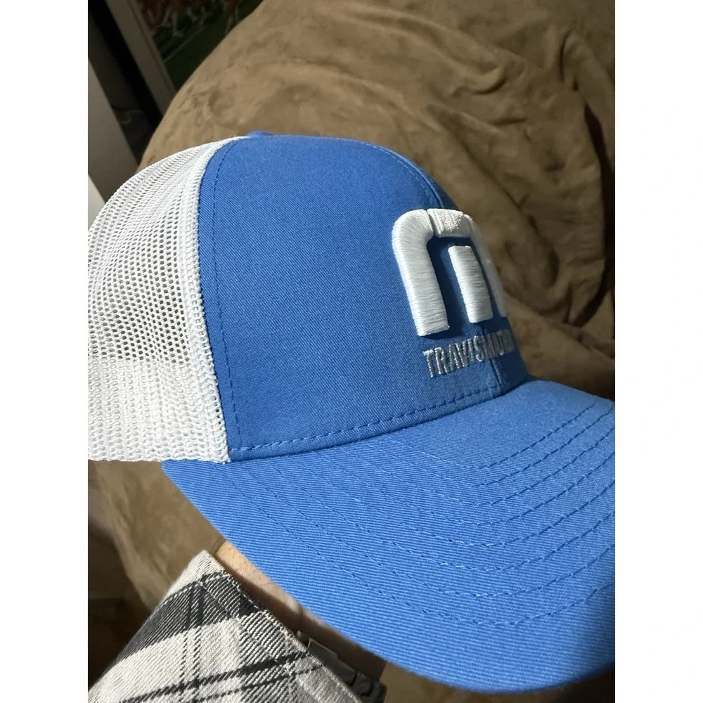 Travis Mathew Hat Men's‎ One Size Blue Logo Signature Flex Fit Golf Sport Cap